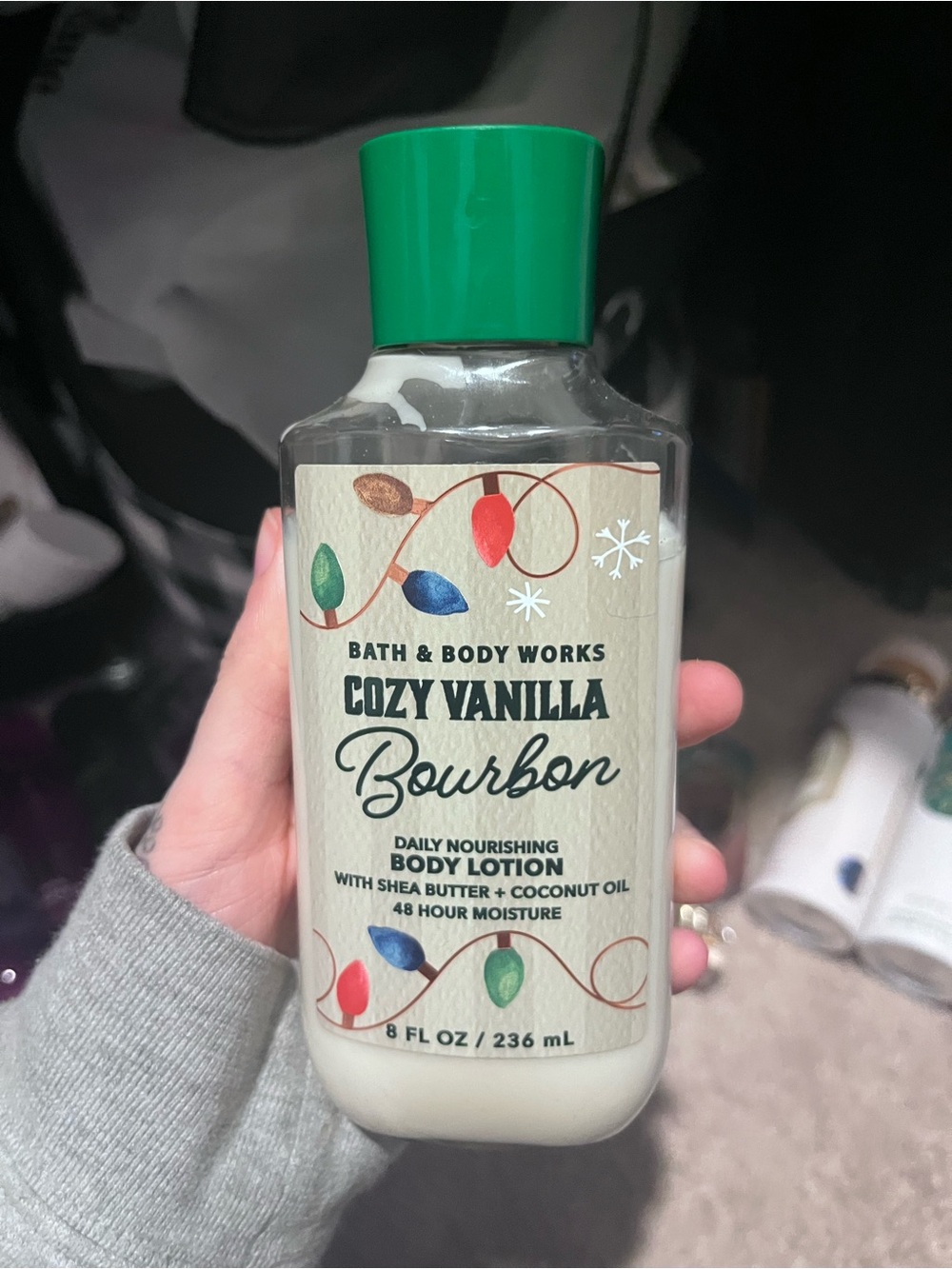 Bath & Body Works Cozy Vanilla Bourbon Body Lotion - Green, Red, Blue